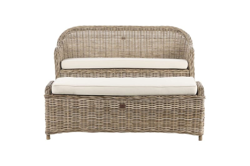 2-sitssoffa med fotpall Susua - Utemöbler - Utesoffor & bänkar - Trädgårdssoffa