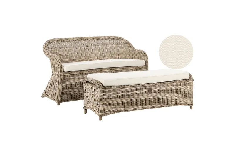 2-sitssoffa med fotpall Susua