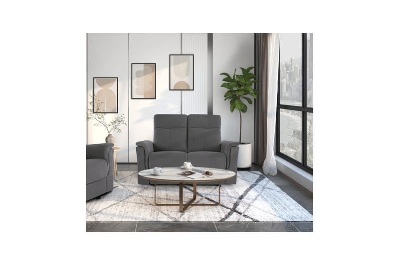 2-sitssoffa Southbrook Antracit, Tyg/Trä/Metall, Elektrisk vilstol - Antracit, Tyg/Trä/Metall, Elektrisk vilstol - Möbler - Vardagsrum - Soffor - Reclinersoffor & Biosoffor