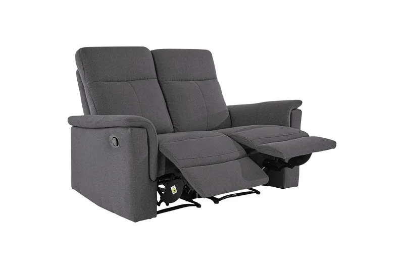 2-sitssoffa Southbrook Antracit, Tyg/Trä/Metall, Manuell vilstol - Antracit, Tyg/Trä/Metall, Manuell vilstol - Möbler - Vardagsrum - Soffor - Reclinersoffor & Biosoffor