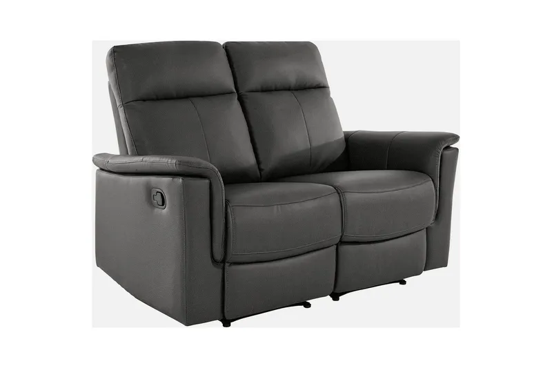 2-sitssoffa Southbrook Grå, PU/trä/metall, Manuell vilstol, Grå, PU/trä/metall, Manuell vilstol