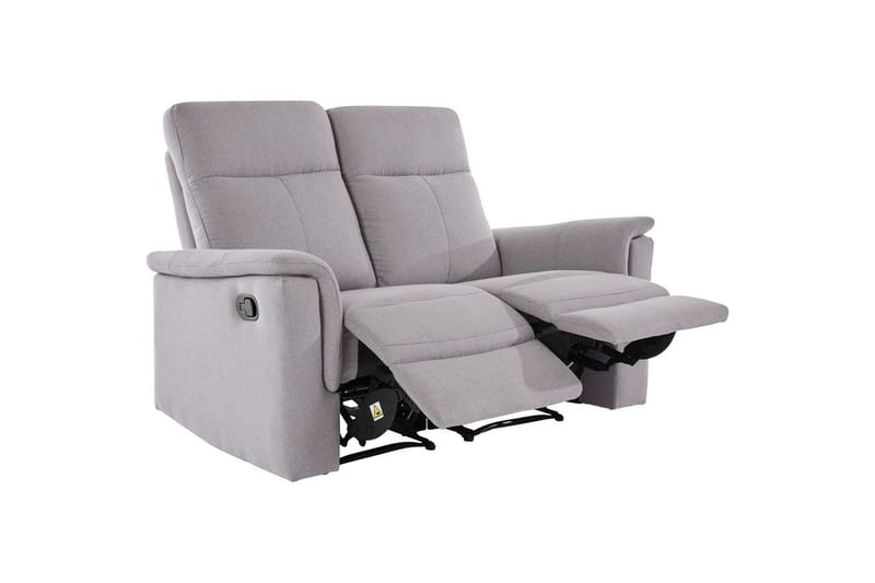 2-sitssoffa Southbrook Ljusgrå, Tyg/Trä/Metall, Manuell vilstol - Ljusgrå, Tyg/Trä/Metall, Manuell vilstol - Möbler - Vardagsrum - Soffor - Reclinersoffor & Biosoffor