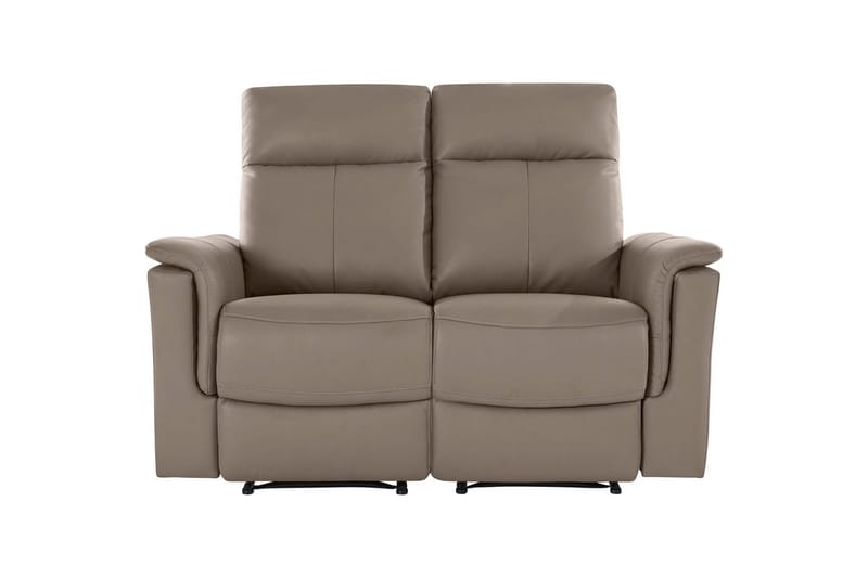 2-sitssoffa Southbrook Ljusgrå, PU/trä/metall, Manuell vilstol - Ljusgrå, PU/trä/metall, Manuell vilstol - Möbler - Vardagsrum - Soffor - Skinnsoffor