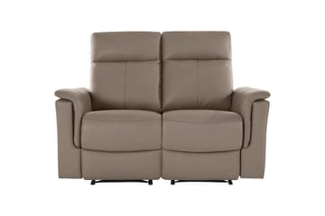 2-sitssoffa Southbrook Ljusgrå, PU/trä/metall, Manuell vilstol - Ljusgrå, PU/trä/metall, Manuell vilstol - Möbler - Vardagsrum - Soffor - Reclinersoffor & Biosoffor