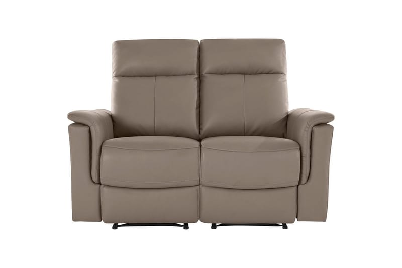2-sitssoffa Southbrook Ljusgrå, PU/trä/metall, Manuell vilstol - Ljusgrå, PU/trä/metall, Manuell vilstol - Möbler - Vardagsrum - Soffor - Reclinersoffor & Biosoffor