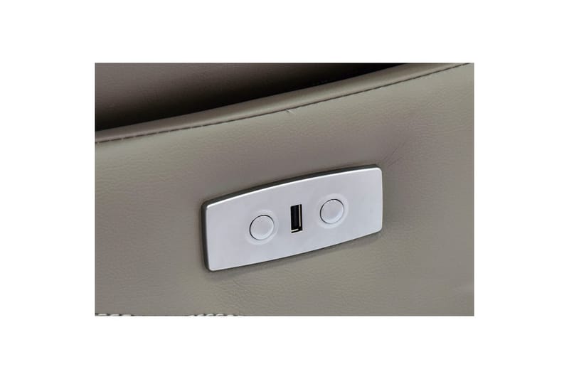 2-sitssoffa Southbrook Ljusgrå, PU/trä/metall, Elektrisk vilstol - Ljusgrå, PU/trä/metall, Elektrisk vilstol - Möbler - Vardagsrum - Soffor - Reclinersoffor & Biosoffor