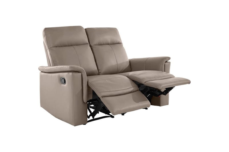 2-sitssoffa Southbrook Ljusgrå, PU/trä/metall, Manuell vilstol - Ljusgrå, PU/trä/metall, Manuell vilstol - Möbler - Vardagsrum - Soffor - Skinnsoffor