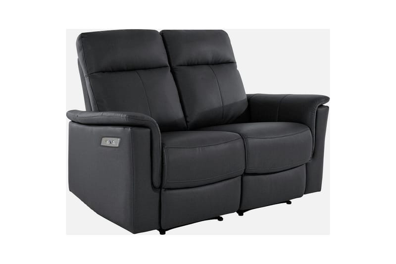 2-sitssoffa Southbrook Svart, Äkta läder/PU/Trä/Metall, Elektrisk vilstol - Svart, Äkta läder/PU/Trä/Metall, Elektrisk vilstol - Möbler - Vardagsrum - Soffor - Reclinersoffor & Biosoffor