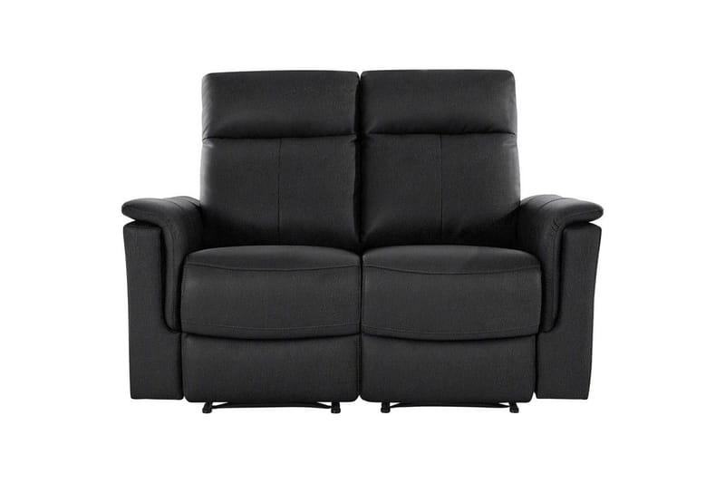 2-sitssoffa Southbrook Svart, Äkta läder/PU/Trä/Metall, Manuell vilstol - Svart, Äkta läder/PU/Trä/Metall, Manuell vilstol - Möbler - Vardagsrum - Soffor - Skinnsoffor