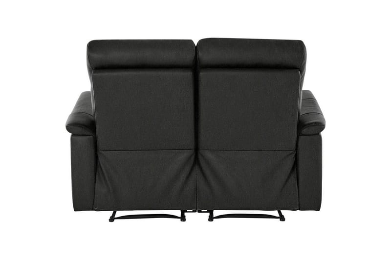 2-sitssoffa Southbrook Svart, Äkta läder/PU/Trä/Metall, Manuell vilstol - Svart, Äkta läder/PU/Trä/Metall, Manuell vilstol - Möbler - Vardagsrum - Soffor - Skinnsoffor