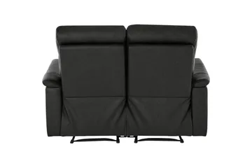 2-sitssoffa Southbrook Svart, Äkta läder/PU/Trä/Metall, Manuell vilstol - Svart, Äkta läder/PU/Trä/Metall, Manuell vilstol - Möbler - Vardagsrum - Soffor - Reclinersoffor & Biosoffor