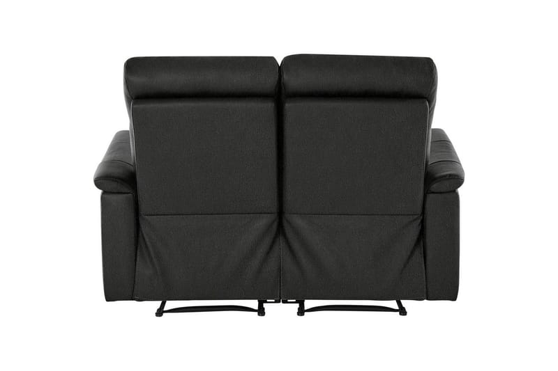 2-sitssoffa Southbrook Svart, Äkta läder/PU/Trä/Metall, Manuell vilstol - Svart, Äkta läder/PU/Trä/Metall, Manuell vilstol - Möbler - Vardagsrum - Soffor - Reclinersoffor & Biosoffor