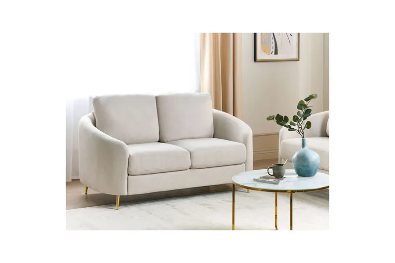 2-sitssoffa Trosa Beige, guld - Beige, guld - Möbler - Vardagsrum - Soffor - 2-sits soffor