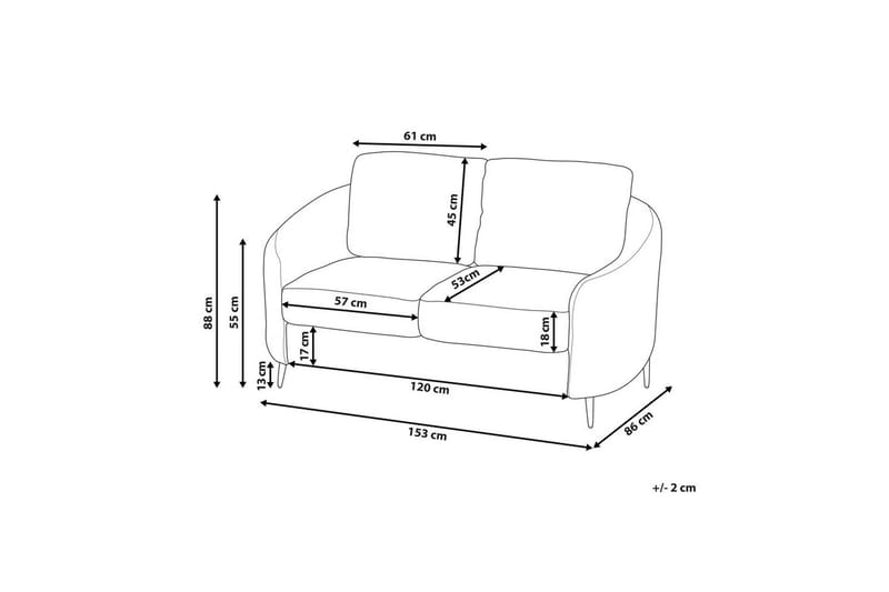 2-sitssoffa Trosa Beige, guld - Beige, guld - Möbler - Vardagsrum - Soffor - 2-sits soffor