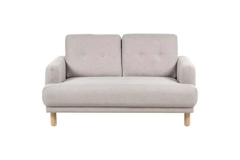 2-sitssoffa Tuve Beige, ljust trä, Polyester, Beige, ljust trä, Polyester