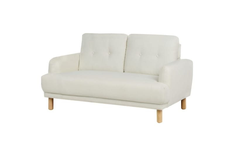 2-sitssoffa Tuve Vit, ljust trä, Polyester - Vit, ljust trä, Polyester - Möbler - Vardagsrum - Soffor - 2-sits soffor