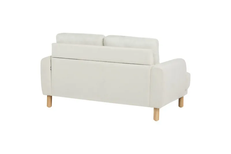 2-sitssoffa Tuve Vit, ljust trä, Polyester - Vit, ljust trä, Polyester - Möbler - Vardagsrum - Soffor - 2-sits soffor