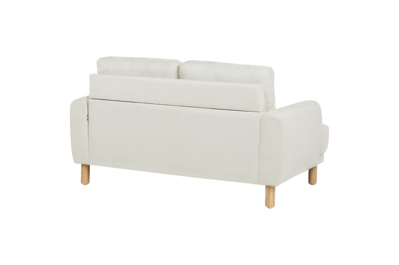 2-sitssoffa Tuve Vit, ljust trä, Polyester - Vit, ljust trä, Polyester - Möbler - Vardagsrum - Soffor - 2-sits soffor