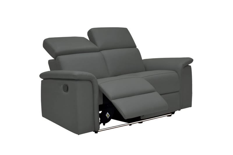 2-sitssoffa Pareli Grå, Läder/PU, Manuell vilstol - Grå, Läder/PU, Manuell vilstol - Möbler - Vardagsrum - Soffor - Reclinersoffor & Biosoffor