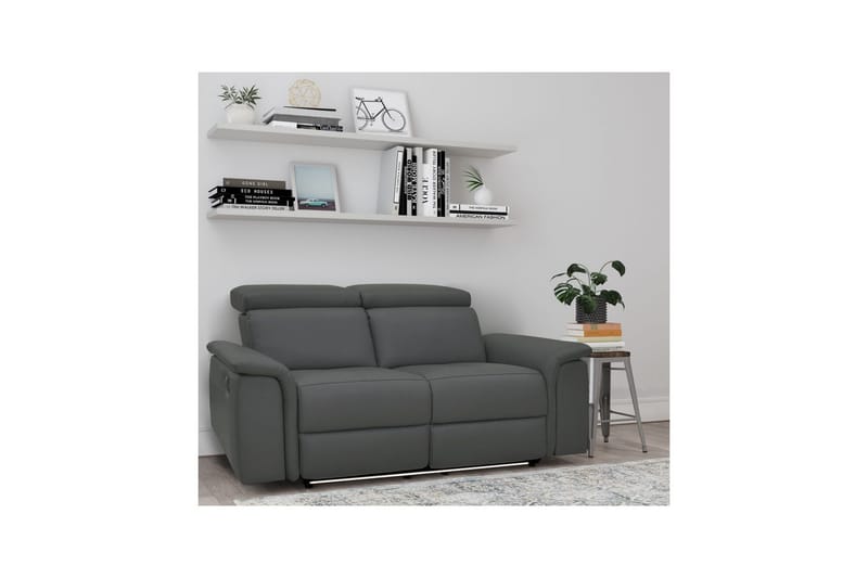 2-sitssoffa Pareli Grå, Läder/PU, Elektrisk vilstol - Grå, Läder/PU, Elektrisk vilstol - Möbler - Vardagsrum - Soffor - Reclinersoffor & Biosoffor