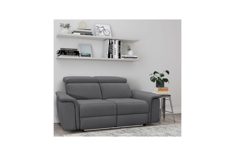 2-sitssoffa Pareli Antracit, Sunday tyg, Manuell vilstol - Antracit, Sunday tyg, Manuell vilstol - Möbler - Vardagsrum - Soffor - Reclinersoffor & Biosoffor