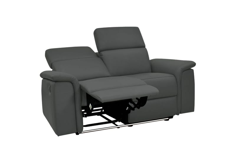 2-sitssoffa Pareli Grå, Läder/PU, Manuell vilstol - Grå, Läder/PU, Manuell vilstol - Möbler - Vardagsrum - Soffor - Skinnsoffor