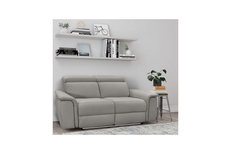 2-sitssoffa Pareli Grå, Sunday tyg, Manuell vilstol - Grå, Sunday tyg, Manuell vilstol - Möbler - Vardagsrum - Soffor - Reclinersoffor & Biosoffor