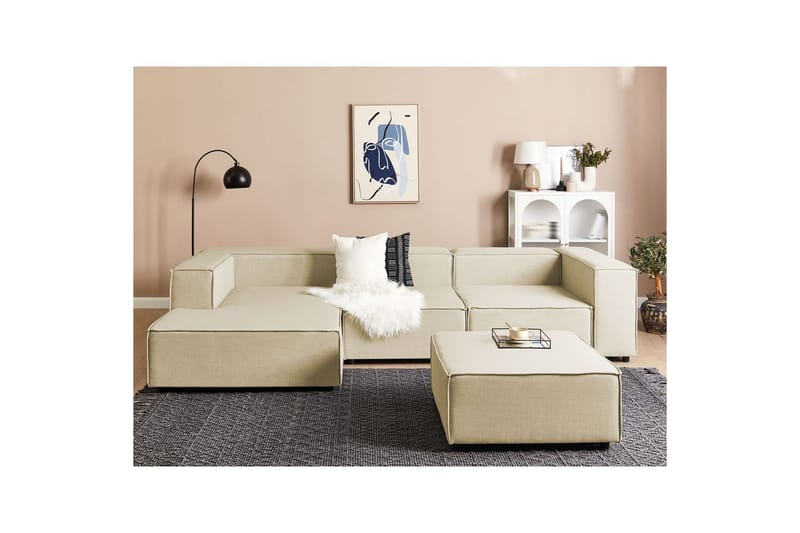 3-sits Hörnsoffa med fotpall Aprica Högervänd - Högervänd - Möbler - Vardagsrum - Soffor - Divansoffa & schäslong