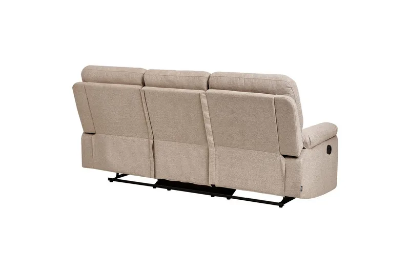 3-sits Reclinersoffa manuell Delia - Beige, svart - Möbler - Vardagsrum - Soffor - Reclinersoffor & Biosoffor