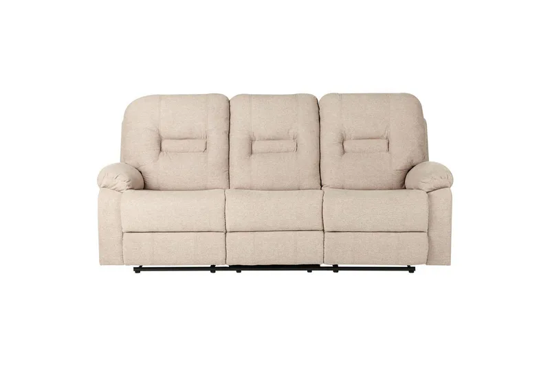3-sits Reclinersoffa manuell Delia - Beige, svart - Möbler - Vardagsrum - Soffor - Reclinersoffor & Biosoffor