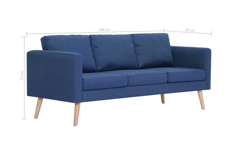 3-sitssoffa tyg blå - Blå - Möbler - Vardagsrum - Soffor - 3-sits soffor