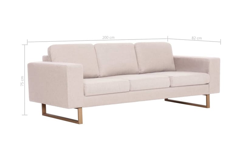 3-sitssoffa tyg gräddvit - Vit - Möbler - Vardagsrum - Soffor - 3-sits soffor