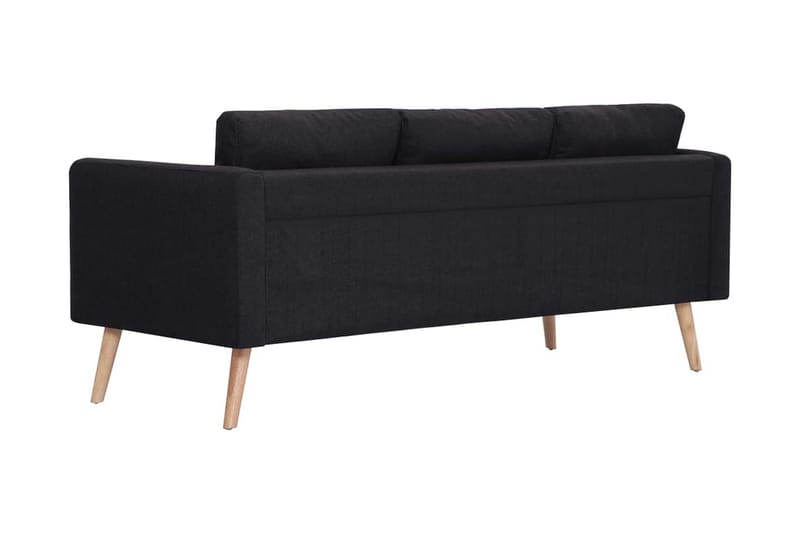 3-sitssoffa tyg svart - Svart - Möbler - Vardagsrum - Soffor - 3-sits soffor