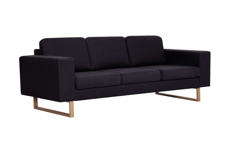 3-sitssoffa tyg svart - Svart - Möbler - Vardagsrum - Soffor - 3-sits soffor