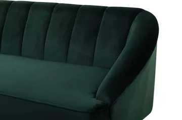 Alsvag 3-sits Kanalstoppad Sammetssoffa med Träben - Grön - Möbler - Vardagsrum - Soffor - 3-sits soffor