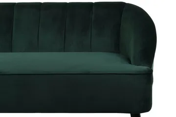 Alsvag 3-sits Kanalstoppad Sammetssoffa med Träben - Grön - Möbler - Vardagsrum - Soffor - 3-sits soffor