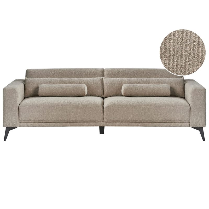 3-sits soffa Ange - Beige, svart/Bouclé - Möbler - Vardagsrum - Soffor - 3-sits soffor
