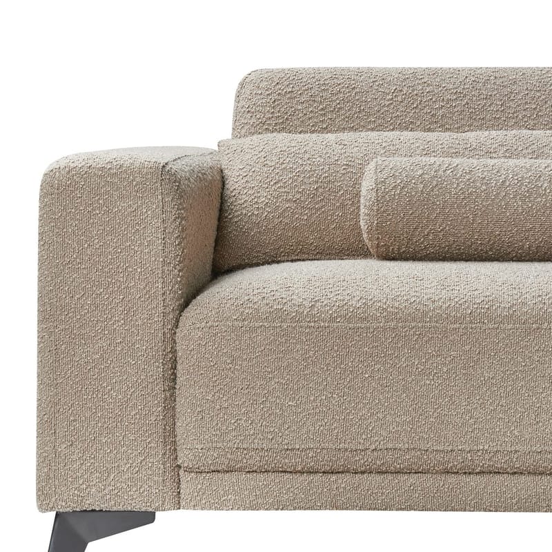 3-sits soffa Ange - Beige, svart/Bouclé - Möbler - Vardagsrum - Soffor - 3-sits soffor