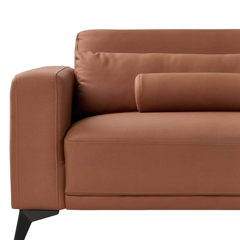 3-sits soffa Ange - Brun, Svart/Veganskt ekologiskt konstläder - Möbler - Vardagsrum - Soffor - 3-sits soffor
