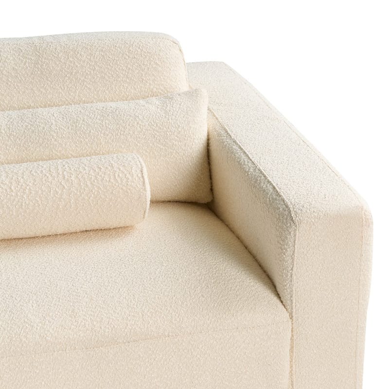 3-sits soffa Ange - Vit, Svart/Bouclé - Möbler - Vardagsrum - Soffor - 3-sits soffor