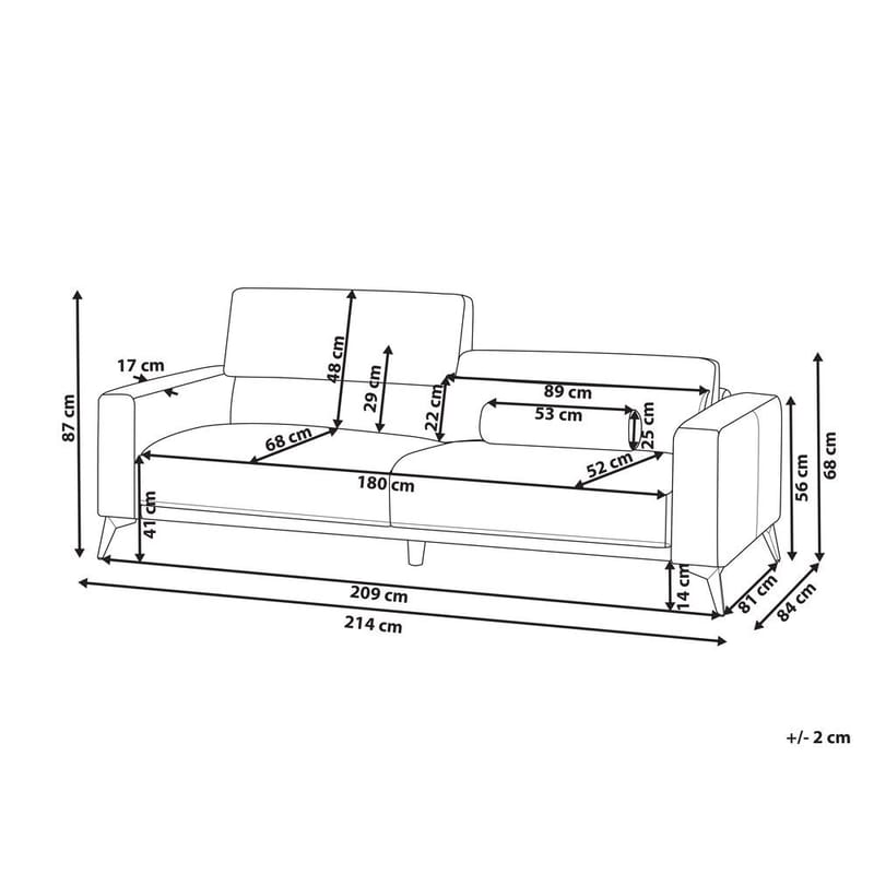 3-sits soffa Ange - Vit, Svart/Bouclé - Möbler - Vardagsrum - Soffor - 3-sits soffor