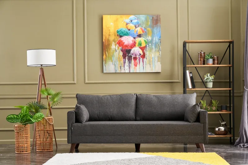 Antigua 3-sits Soffa - Antracit/Natur - Möbler - Vardagsrum - Soffor - 3-sits soffor