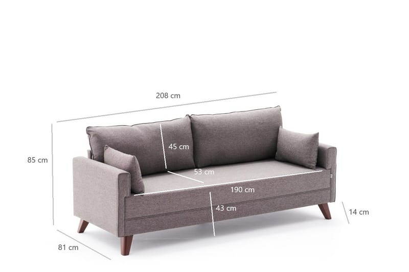 Antigua 3-sits Soffa - Brun/Natur - Möbler - Vardagsrum - Soffor - 3-sits soffor