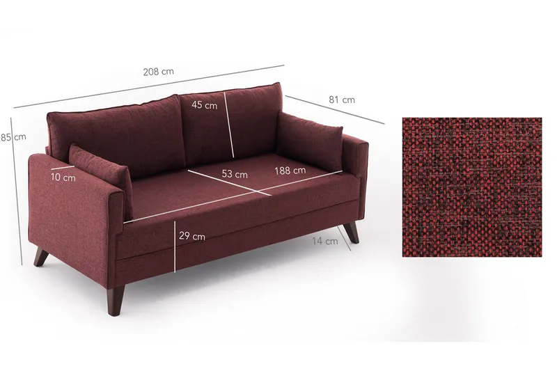 Antigua Soffa 3-sits - Röd - Möbler - Vardagsrum - Soffor - 3-sits soffor