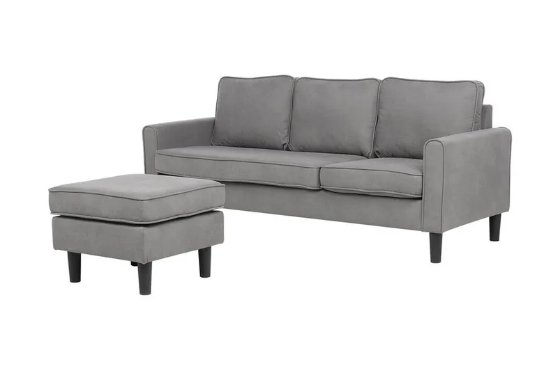 Avesta Soffa 2-4 Sits Med Fotpall - Grå - Möbler - Vardagsrum - Soffor - 3-sits soffor