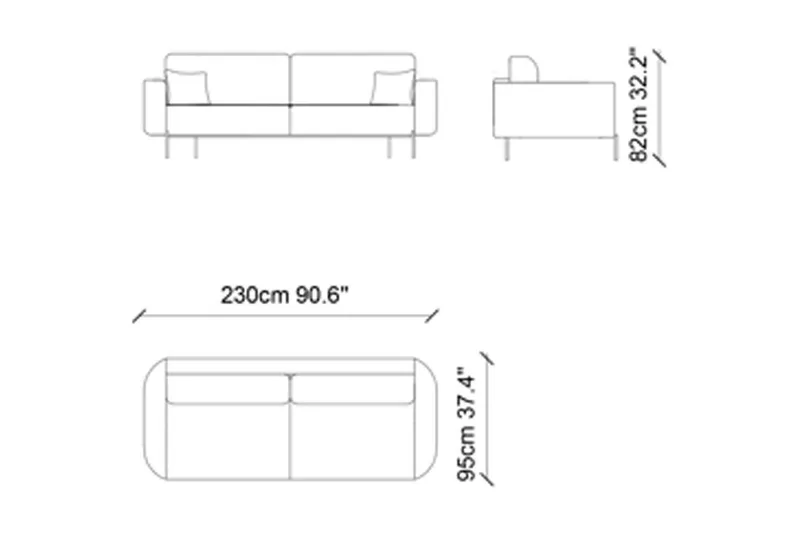 Awaru Soffa 3-sits - Rosa - Möbler - Vardagsrum - Soffor - 3-sits soffor