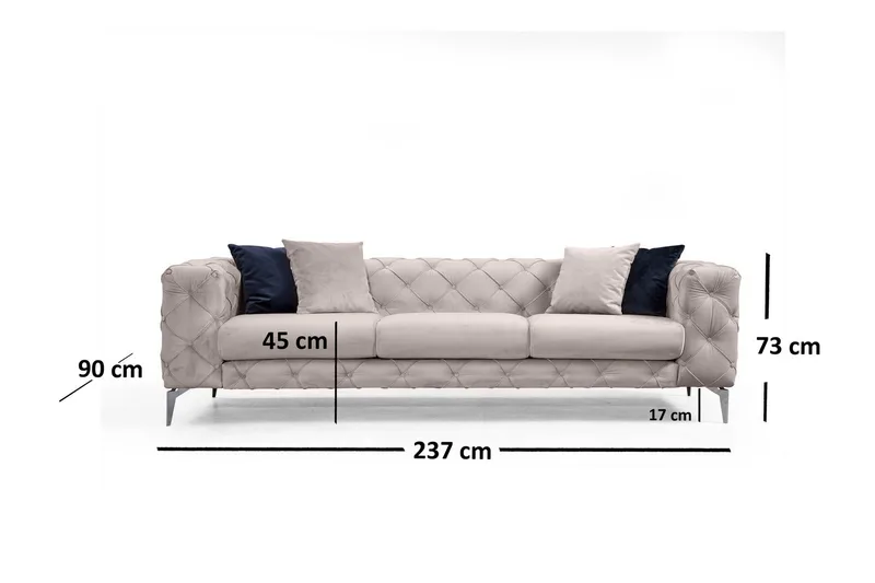 Beachport Soffa 3-sits - Beige - Möbler - Vardagsrum - Soffor - 3-sits soffor