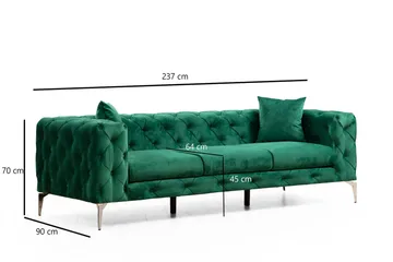 Beachport Soffa 3-sits - Grön - Möbler - Vardagsrum - Soffor - 3-sits soffor