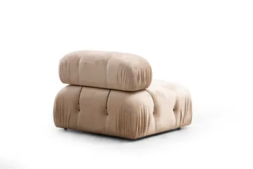 Belgin Bubblig Soffa 3-sits med fasta armstöd och repdetaljer - Beige - Möbler - Vardagsrum - Soffor - Modulsoffor - Komplett modulsoffa