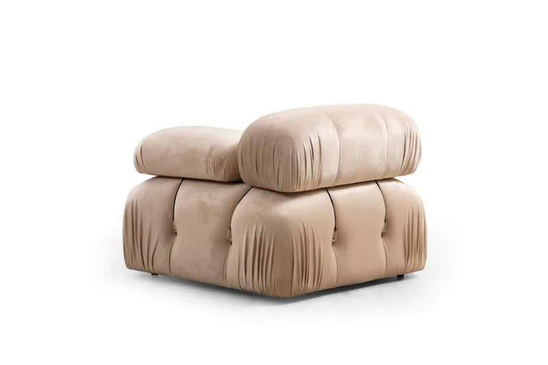 Belgin Bubblig Soffa 3-sits med fasta armstöd och repdetaljer - Beige - Möbler - Vardagsrum - Soffor - Modulsoffor - Komplett modulsoffa